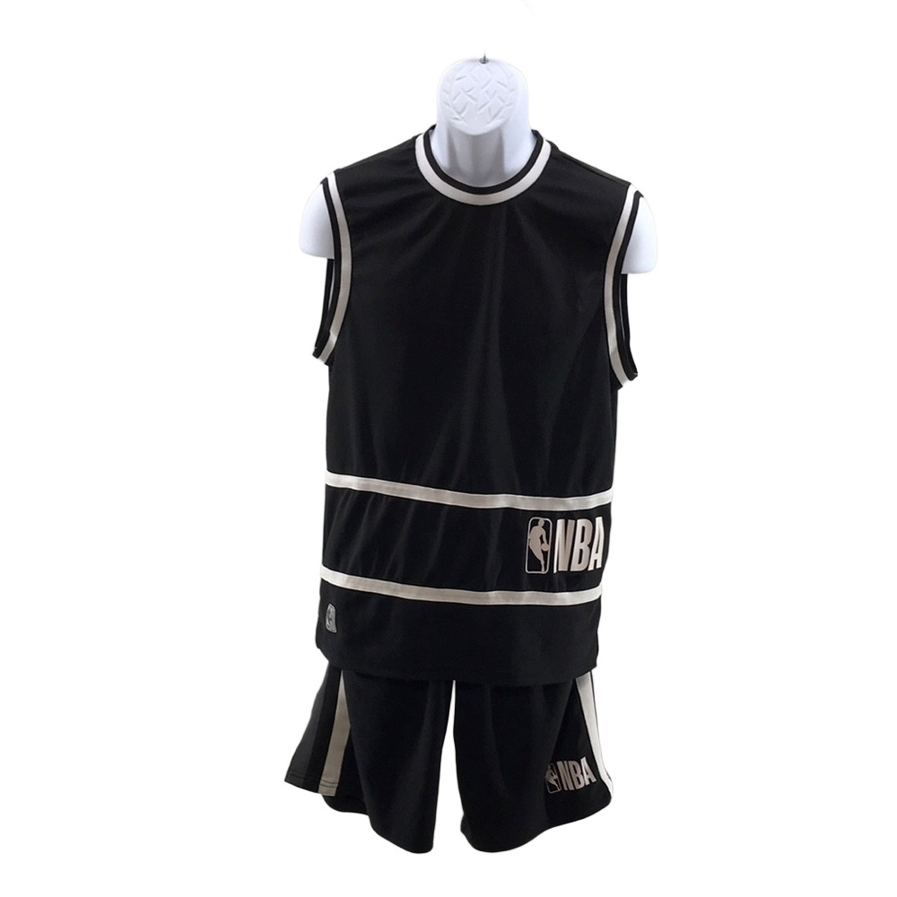 NBA—Black&White Basketball Jersey—Small & Drawstring Shorts w/pockets—Small—SET